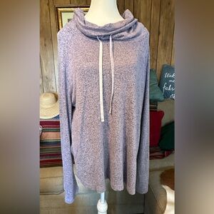 Gilligan & O'Malley Purple Cowl Neck Oversized Sweater, XXL